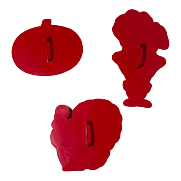 Tupperware Vintage Set of 3 Plastic Holiday Cookie Cutters Pumpkin, Santa Turkey - Picture 2 of 2